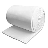 High-Temperature Ceramic Fiber Insulation Blanket, Heat Resistant Up to 2400°F, White, 61x450cm, Perfect for Industrial & Home Use, Fireproof Thermal Insulation