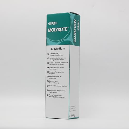 Molykote 33 Medium 100g Grease Lubricant 33M Cryogenic Grease Light Load Metal to Metal to Metal to Plastic Electrical Cable Bearing Lubricant Off White NLGI 2
