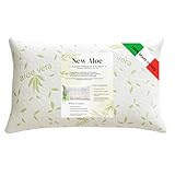 GM Cuscino SINGOLO Letto Guanciale per Dormire Imbottitura Standard Antiacaro Anallergico Traspirante per letto Matrimoniale Singolo con Federa Aloe Lavabile Made in Italy