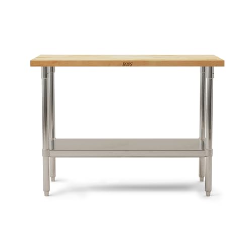 John Boos Maple Wood Top Work Table, 48”x24”x36” – 1.5”