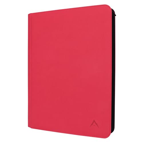 Image of 16 Pocket Card Binder, Fits 1344 Trading Cards Side Loading Ringless Card Album for TCG and Sports Cards -Red
