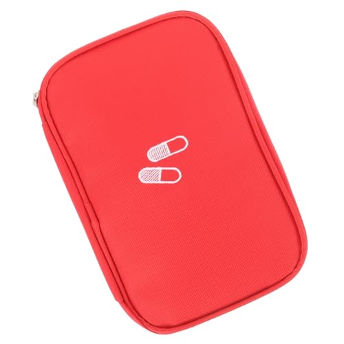 Yardenfun Bolsa Botiquín Viaje Grande con Cremallera Completa Organizador Portátil para Medicinas Uso Hogar Camping Senderismo y Emergencias Resistente Oxford Rojo