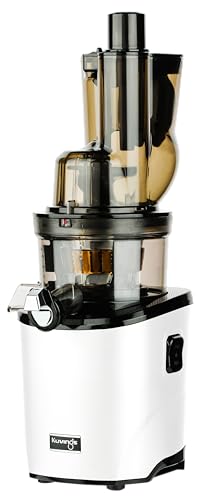 Kuvings Whole Slow Juicer REVO830SWP Cold Press Masticating Juicer Machine - Extra Wide 88mm & 48mm Food Chutes - Quiet Strong Motor Auto-Cut Fruits & Veggies - Smoothie Sorbet Attachment - White
