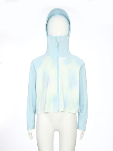 Kids Boys Girls Outdoor Upf Hoodie Sun Protection Top Gradient Color High Neck Outerwear3