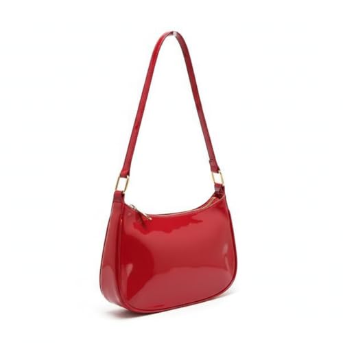 Image of Women's Glossy Shoulder Bag | Mini Hobo Handbag for Girls & Ladies | Stylish Patent Leather Purse for Party & Daily Use
