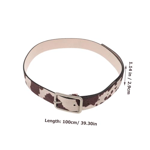 LIFKOME Cow Pu Belt Pants Animal Print Belt Fashion Western Belt Accessories Sashes Cow Print Belt4