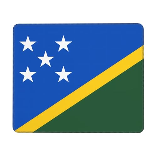 Phayah Tapis de souris à motif drapeau des îles Salomon, tapis de souris portable avec base en caoutchouc antidérapant sans fil pour ordinateur portable, bureau et maison, 17,8 x 21,8 cm