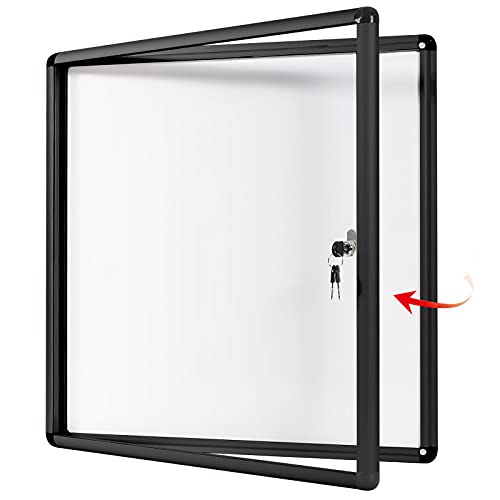 Swansea - Tableros de anuncios con cerradura con marco negro, con imanes, para aviso de mensajes escolares de 28 x 26 pulgadas (6 x A4)
