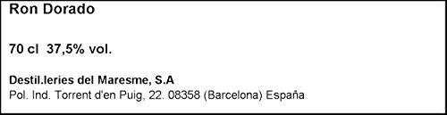 Rum Dorado Lupe, Brauner Karibischer Rum, 0,7L Flasche, 37,5% Vol - Perfekt für Cocktails und Pur – Bild 3