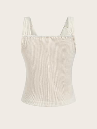 Women's Button Up V Neck Vest Top Elegant Sleeveless Split Hem Knit Tops2