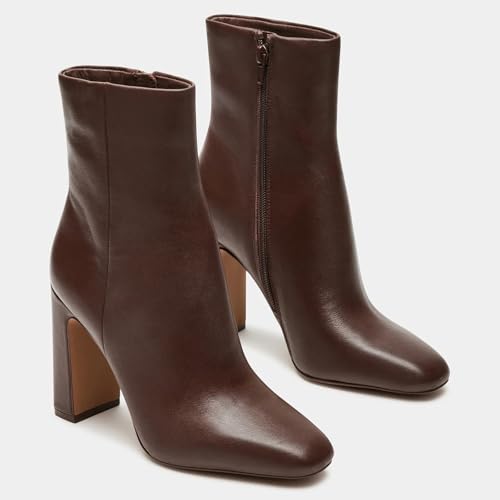 Women's Ankle Boots With Side Zipper Almond Round Toe Chunky Heel Party Boots Stylish Short Boots2