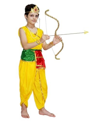 Image of Kaku Fancy Dresses Ramayan Costume for Kids | Infant Baby Ram Dress | Mata Sita /Seeta Costume | Hanuman Costume for Boys with Accessories