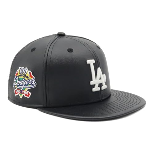 ニューエラ(new era) ニューエラキャップ 59FIFTYサイドパッチ MLB ONSPOTZ別注 LAブラック 7 1/8 5950 SYNTHETIC LEATHER SIDE PATCH LOSDOD BLK