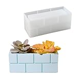 Square Rectangle Plaster Concrete Flower Pot Silicone Mold Succulent Planter Vase Cement Clay Mold Epoxy Resin Pen Holder Storage Box Mould (Rectangular)