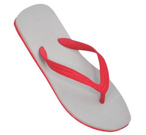 Image of Hawalker Prime Men's Flip Flops Made with 100% Natural & Durable Rubber for All Weather | Comfortable Hawai Chappals | Regular Wear Slippers (Red, White & Maroon)