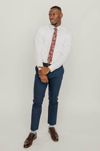 Image of DAZI Men's Skinny Tie Floral Print Cotton Necktie, Great for Weddings, Groom, Groomsmen, Missions, Dances, Gifts.