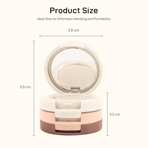 Image of Multibrite Blush Highlighter & Contour Palette 3 in 1 Makeup Powder Set Compact Powder Blush Highlighter Silky Smooth Face Blush Cheek Tint, Moisturizing Luminizer for Women (M03 (01 Light Brown))