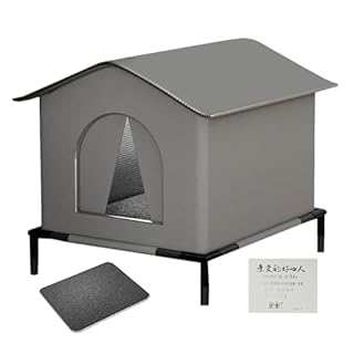 Rifugio Per Gatti Da Esterno,Casa Per Gatti Impermeabile Con Pavimento Rialzato E Base - Isolamento Termico Letto Tana per Animali Inverno per Giardino Prato