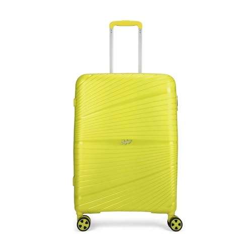 Image of Skybags Polypropylene Skylite Trolley Bag | Hard-Sided Luggage for Travel with Smooth 8-Spinner Wheel & TSA Lock | 5-Year International Warranty (Yellow, Set of 3)