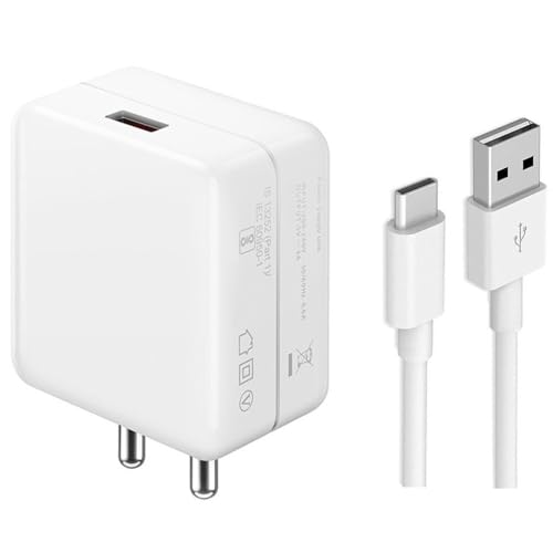 Image of 65W Charger for Xiaomi Redmi 13C 5G / 13 C Charger Original Adapter Like Quick Dash Warp Dart Flash Super Vooc Fast Charger with 1M Type C USB Data Cable (4A /6.5A, TDS9, White)