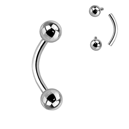 Pierced Owl - Internally Threaded Implant Grade 23 Solid Titanium Curved Barbells, Sold by Piece2