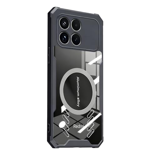 For Xiaomi POCO F8 Pro �P�[�X�J�o�[ [YEZHU] Magsafe�Ή� �Q�[�~���O�N�[�����O�P�[�X �O���t�F�����M�݌v �A�N�����h�Ռ��ی�J�o�[ �R�K�i�h?�Ή� �X�}�z�P�[�X(�u���b�N)