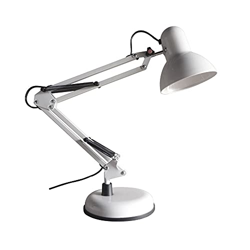 wonderlamp - Flexo Blanco articulado Avati, Lámpara Escritorio retro-vintage, Cuerpo y cabezal Articulable, Bombilla 1xE27, W-F000025