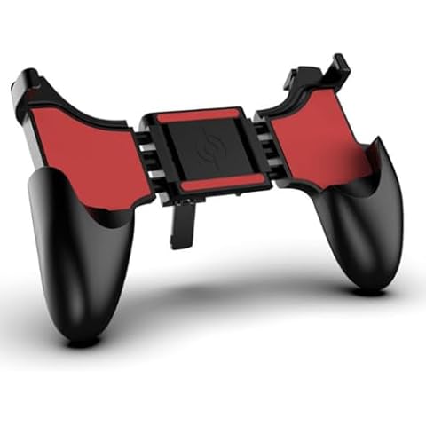 Mobile Game Controller, Low Latency Folding Gaming Joystick Fine Grind Arenaceous Handle Holder, Ergonomic Shooter Trigger Mobile Cell Phone Gamepad for PUBG Cover