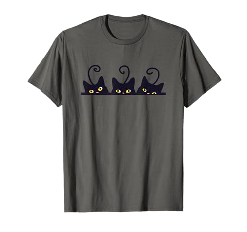 3 Black Cats Funny Cat Lovers Design Women Men Girl Boy Cat T-Shirt