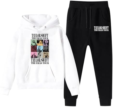BAKYAR Taylor Girls’ Sweatsuit Set – 2 Piece Super Music Fan Hooded Hoodie and Jogger Sweatpants