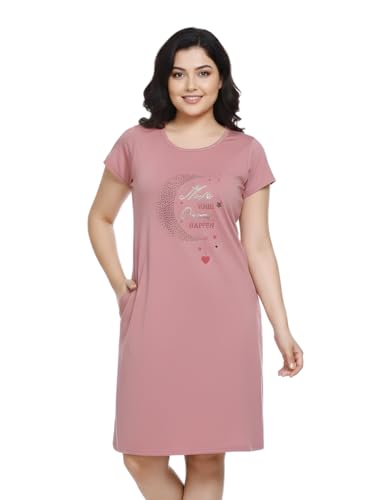 Image of White Moon Cotton Printed Nighty for Women's | Night Gown | Printed Nighty for Girls | Nightdress | Nighty for Women | Sleepwear | Ladies Nighty | Nighties | Premium Soft Cotton Nighty Women