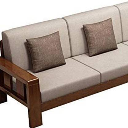 Image of Solid Sheesham Wood Sofa Set 5 Seater for Living Room | Wooden 5-Person Sofa Set for Home Office | 3+1+1 Sofa Sets for Living Room | Five Seater Sofa with Storage | Natural Finish