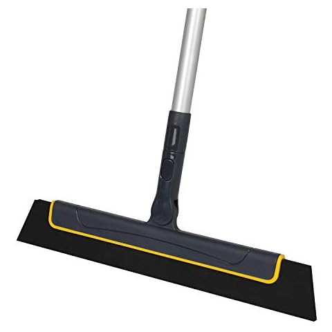 Yocada Floor Squeegee 51in Broom Perfect for Shower Bathroom Kitchen Home Tile Pet Hair Fur Floor Marble Glass Window Water Foam Cleaning Long Adjustable Removable Handle Anti-Static Household Cover