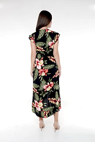 Image of Matchable Couple Hawaiian Shirt or Wrap Dress Signature Prints Rafelsia | Sold Individually; Soft Rayon Fabric; Lightweight Comfort; Signature Tropical Prints; Vacation Ready
