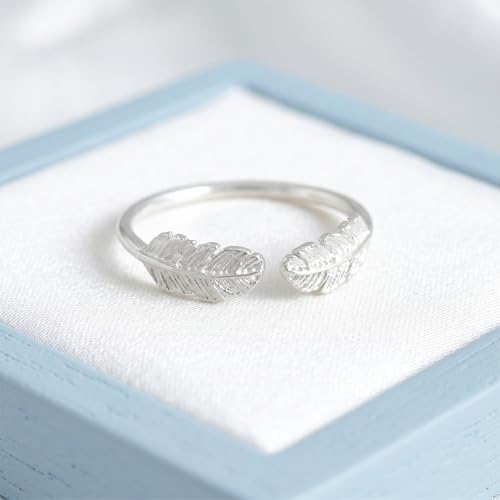 Bague ailes d'ange double plume en argent sterling 925 ajustable - 5