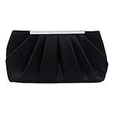 Tanpell Pleated Satin Evening Handbag Women Formal Clutch with Detachable Chain for Wedding Cocktail