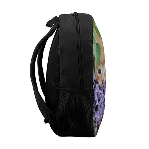 Sac à dos dames hommes avec impression chat 3D et grand volume informatique