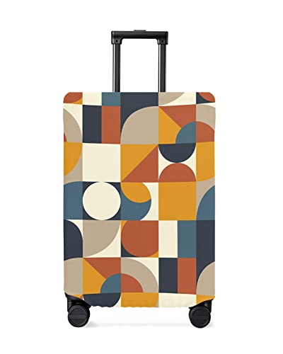 Travel Luggage Cover Spandex Elastic Suitcase Cover for Luggage, Scratch Proof Luggage Cover Protector for Trunk Case 29-32 Inch Luggage, Nordic Style Art Abstract Circle Pattern Yellow