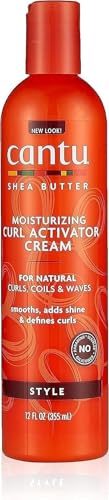 CANTU - Crema Capilar para Cabello Rizado - Suaviza y Aporta Brillo - Fórmula con Manteca de Karité - Práctico Dosificador - 355 ml