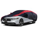 Honda Accord Car Cover Waterproof All Weather with Red Strip Design, Custom Fit for...