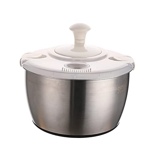 MERISHOPP®Salad Spinner Lockable Colander Basket Compact Storage Vegetable Dryer|1 Stainless Steel Salad Spinner |Home & Garden Deal
