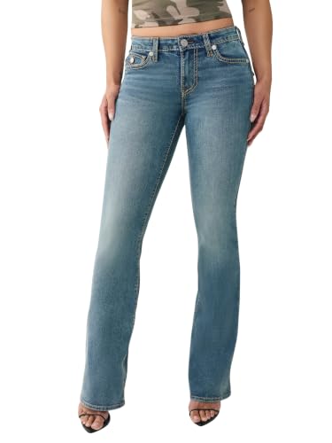 True Religion Becca Big T jean bootcut femme bleu taille 25 pantalon denim évasé