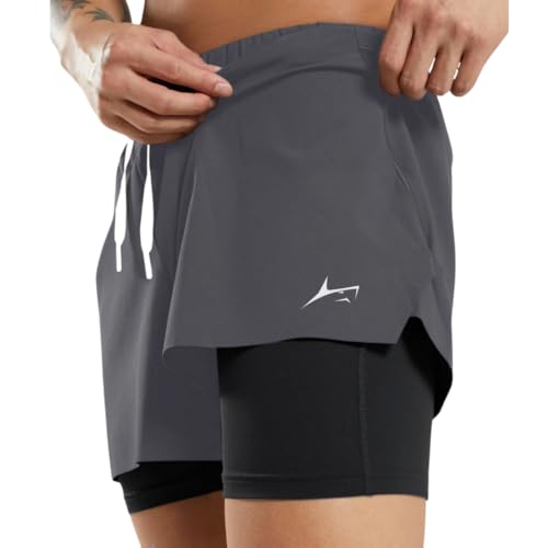 Image of PROSHARX 2 in 1 Active Dual Shorts with Inner Tights Layer | Men's Double Layer Short for Running, Gym & Sports