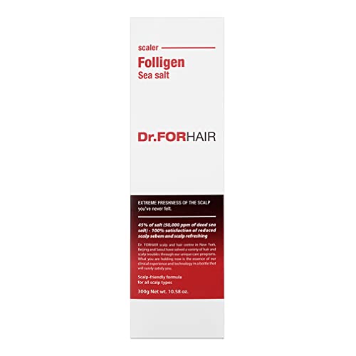 Dr.forhair Folligen Sea Salt Scaler Biotin Scalp Scrub (10.5Oz) Hair Regrowth Deep Cleansing Purifying Scalp Salt Scrub Dry Flaky Itchy Care Hair Treatment (No Parabens, Silicone, Sulfates) #TOP1