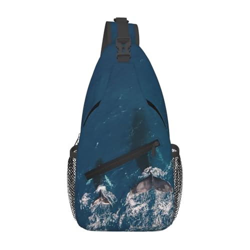Sac à bandoulière motif baleine pour homme et femme, sacoche légère de gym et voyage