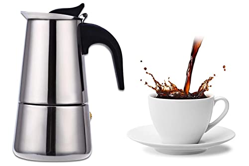 Nonna Kaffeemaschine (Induktion) 4 Tassen - 200 ml - Espressokocher 100% Edelstahl, Italienische Art Kaffeebereiter… – Bild 4