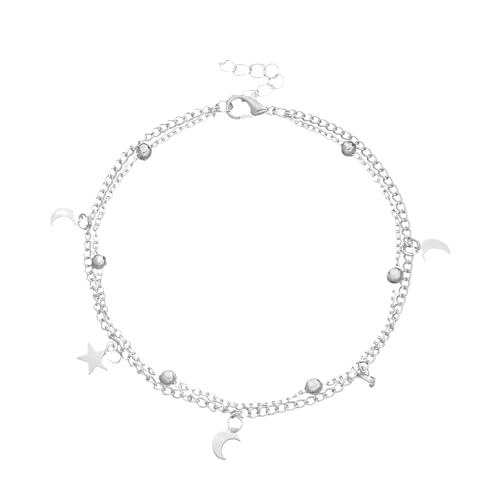 Naturepernulo Moon and Stars Anklet (Silver)