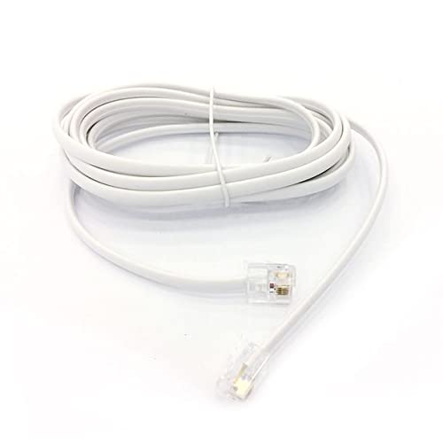 Accesorios De Telefonía, Personal Computer Cable Telefónico Plug a Plug de 2.10 mt Color Blanco Steren 0.8 mm de Ancho
