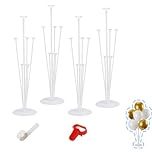 4 Sets Balloon Pole Stand Base Support Holder, 70cm Height Reusable Clear Table Balloon Stand Kit Set, Birthday Party, Graduation, Wedding Festival Balloons Decorations