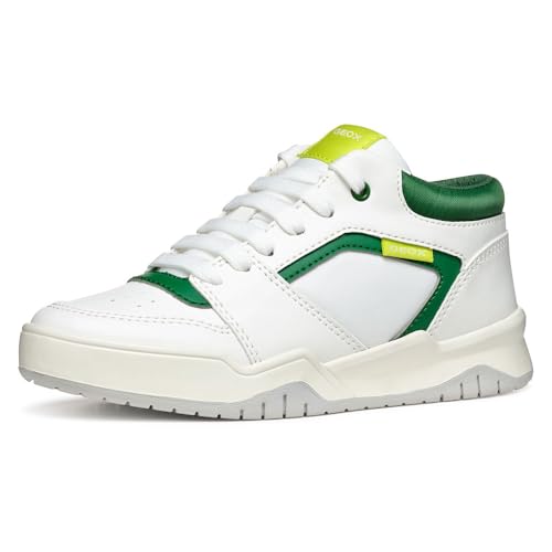 Geox J Perth Boy A, Zapatillas, White/Green